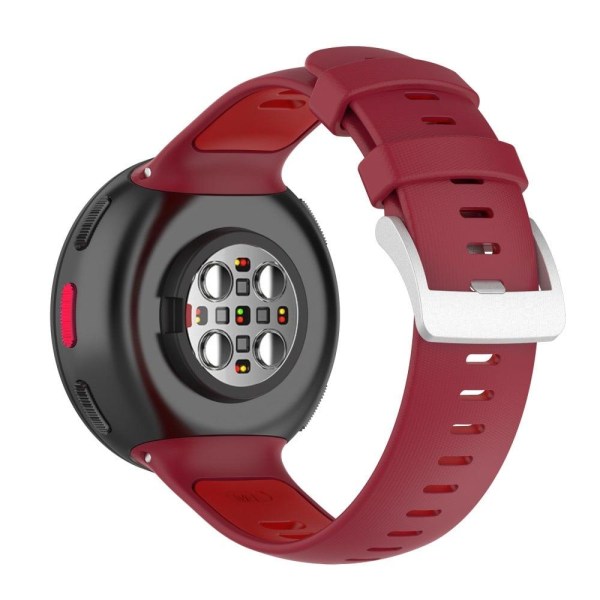 Generic Polar Vantage V2 Dual Color Silicone Watch Strap - Dark Red / Re