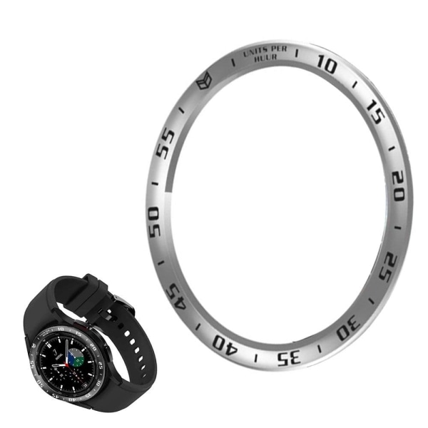 Generic Samsung Galaxy Watch 4 Classic (42mm) Time Scale Style Stainless Silver Grey