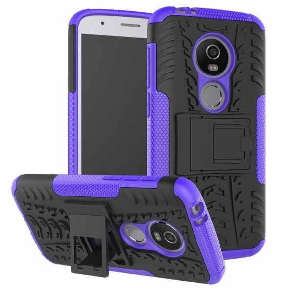 Generic Motorola Moto E5 Play Beskyttelsesetui I Kombimaterialer Med Sta Purple