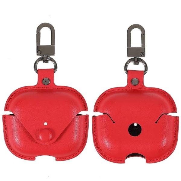 Generic Airpods 3 Pu Leather Case With Keychain - Red