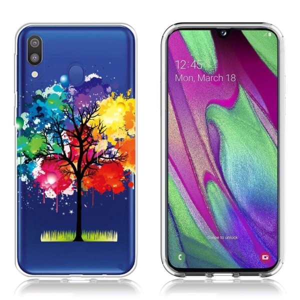 Generic Deco Samsung Galaxy A40 Cover - Farvet Træ Multicolor