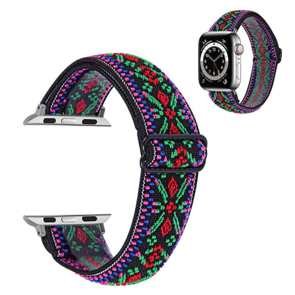 Generic Apple Watch Series 6 / 5 44mm Nylon Mønster Rem - Tri-color Trib Multicolor
