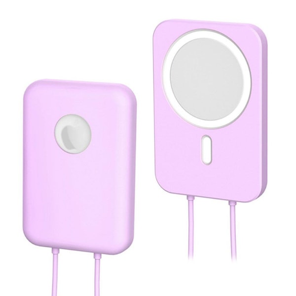 Generic Apple Magsafe Charger Solid Color Silicone Cover - Purple