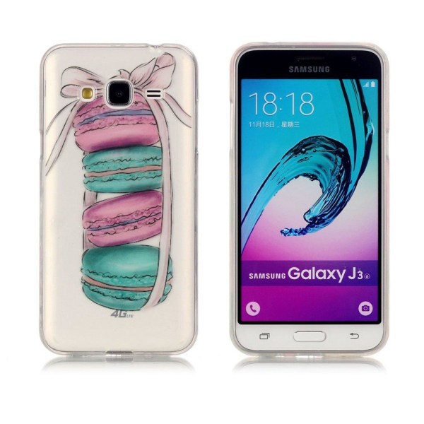 Generic Samsung Galaxy J3 (2016) Silikone Cover - Farverige Makroner Multicolor