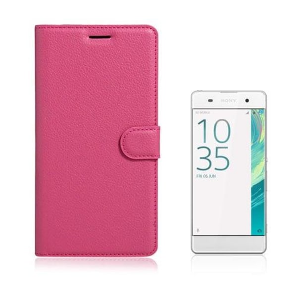 Generic Mankel Læder-etui Til Sony Xperia Xa Ultra - Hot Pink