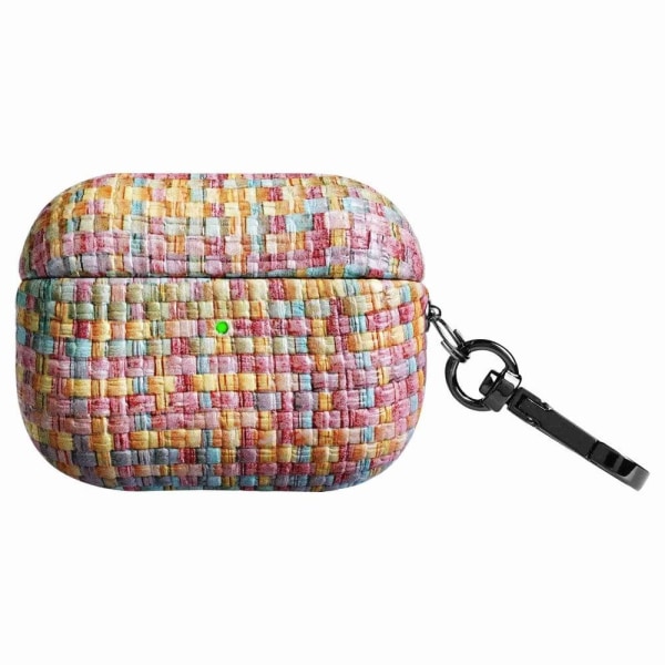 Generic Airpods Pro 2 Woven Style Case With Buckle - Rainbow Multicolor