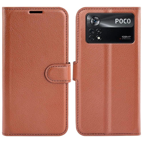 Generic Classic Xiaomi Poco X4 Pro 5g Flip Case - Brown