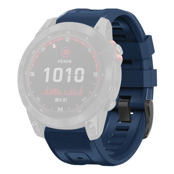Generic Garmin Fenix 7 Silicone Watch Strap With Buckle - Dark Blue