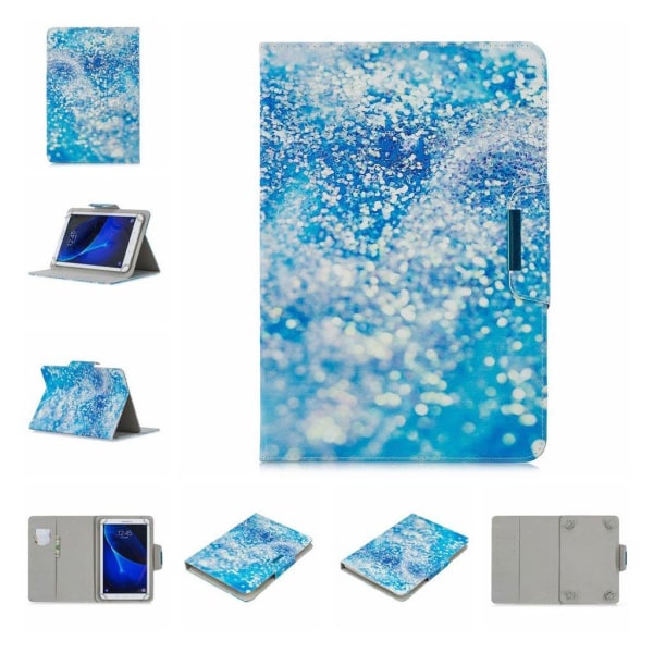 Generic Samsung Galaxy Tab A 7.0 Stilfuldt Mønstered Læder Flip Etui - B Blue