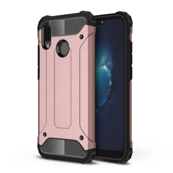 Generic Huawei P20 Lite Armor Guard Tpu Hybrid Etui - Rødguld Pink