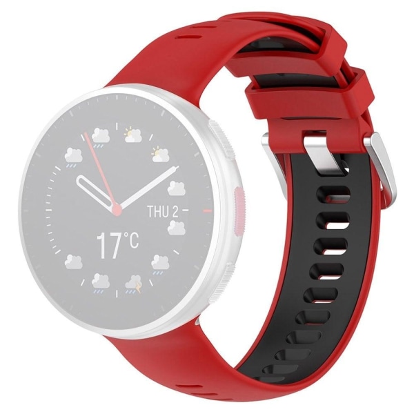 Generic Polar Vantage V2 Dual Color Silicone Watch Strap - Red / Black