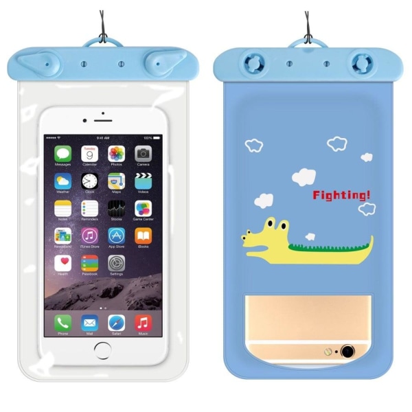 Generic Universal Cartoon Pattern Waterproof Pouch For 6-inch Smartphone Blue