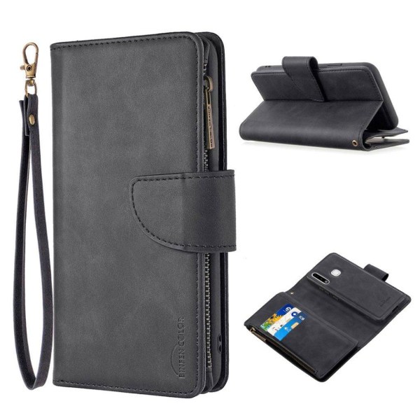 Generic Premium Wallet Samsung Galaxy A70e Flip Case - Black