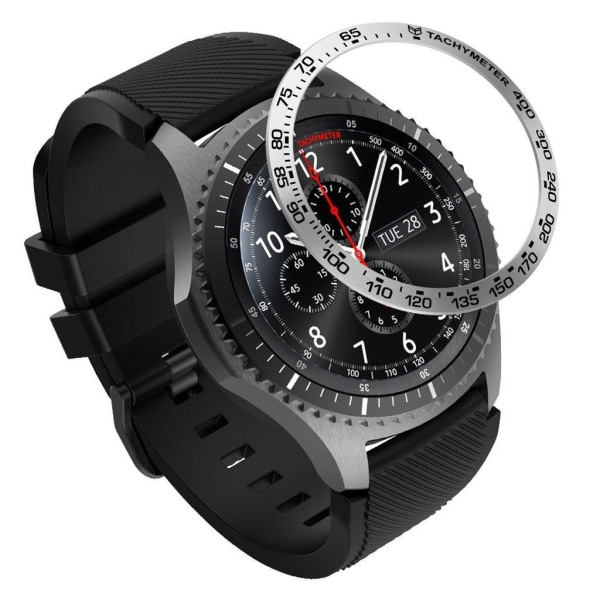 Generic Samsung Gear S3 Frontier Metal Watch Ramme - Sølv / Sort Black
