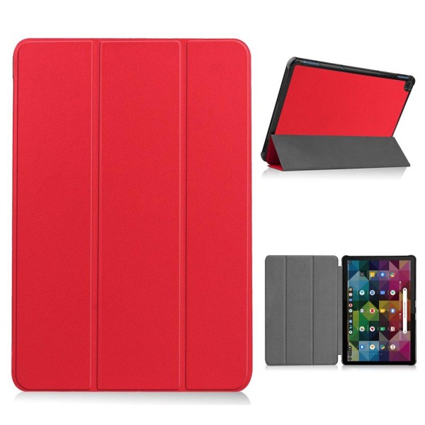 Generic Lenovo Chromebook Duet Litchi Læder Flip Etui - Rød Red