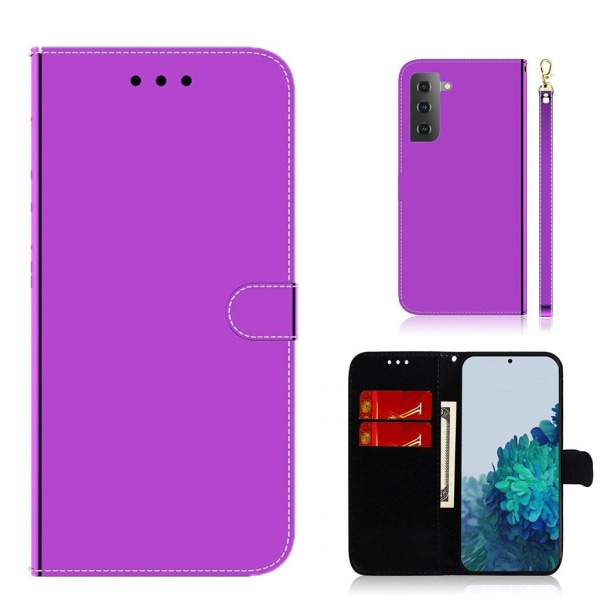 Generic Mirror Samsung Galaxy S21 Plus Flip Etui - Lilla Purple