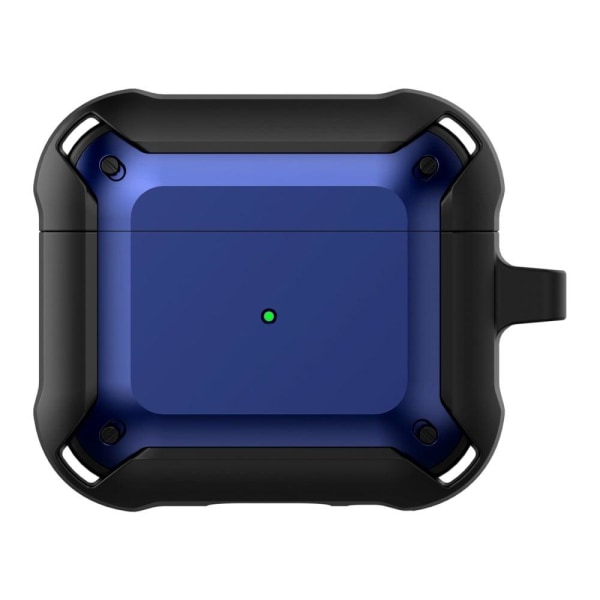 Generic Airpods 3 Armor Tpu Case With Keychain - Black / Blue