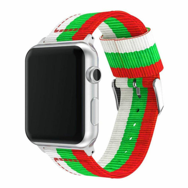 Generic Apple Watch Series 4 44mm Erstatnings Urrem I Nylon Med Striber Multicolor