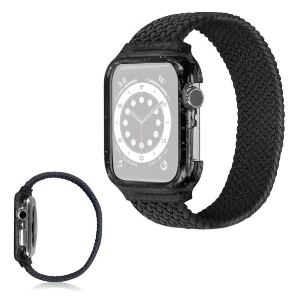 Generic Apple Watch Series 6 / 5 40mm Single Wrap Ribbon Rem - Sort St Black