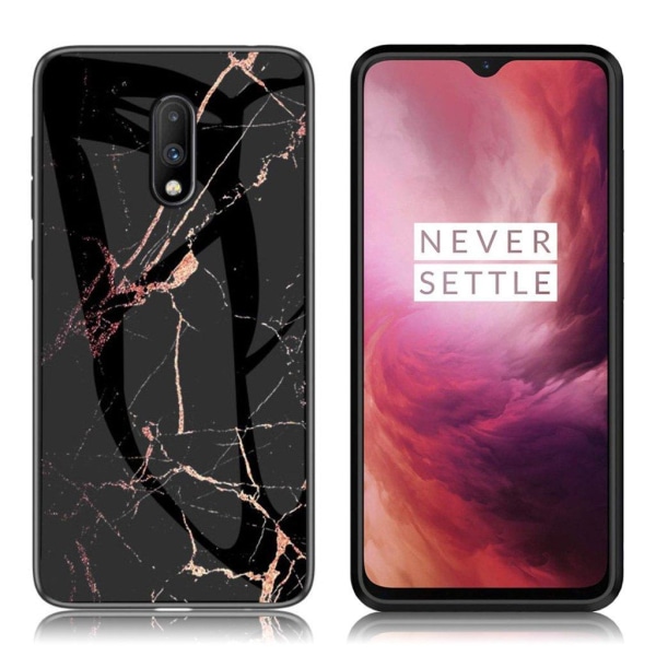 Generic Fantasy Marble Oneplus 7 Cover - Sort / Guld Black