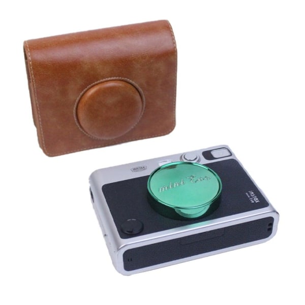 Generic Fujifilm Instax Mini Evo Pu Leather Case With Strap - Brown