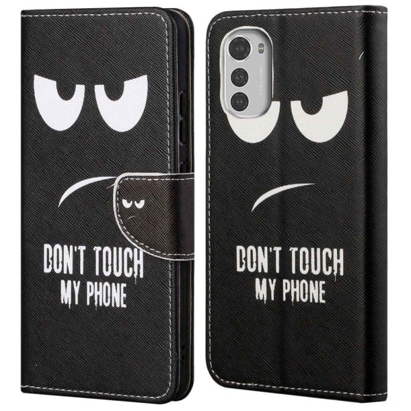 Generic Wonderland Motorola Moto E32 Flip Case - Don't Touch My Phone Black