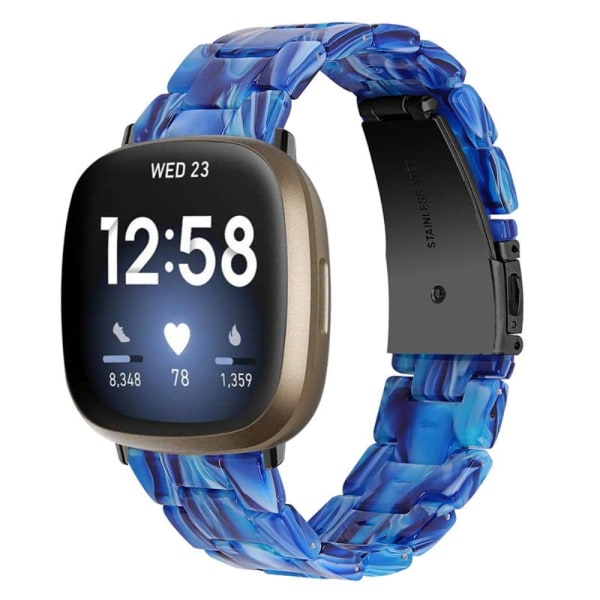 Generic Fitbit Sense / Versa 3 Resin Bead Watch Strap - Aurora Blue