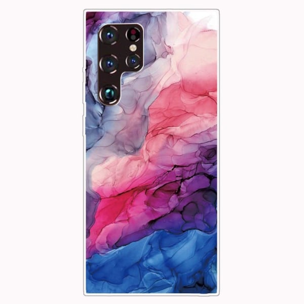 Generic Marble Samsung Galaxy S22 Ultra Etui - Aqueous Vibrant Mønster Multicolor
