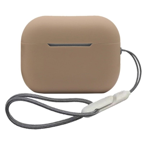 Generic Airpods Pro 2 Silicone Case With Lanyard - Milk Tea Brown