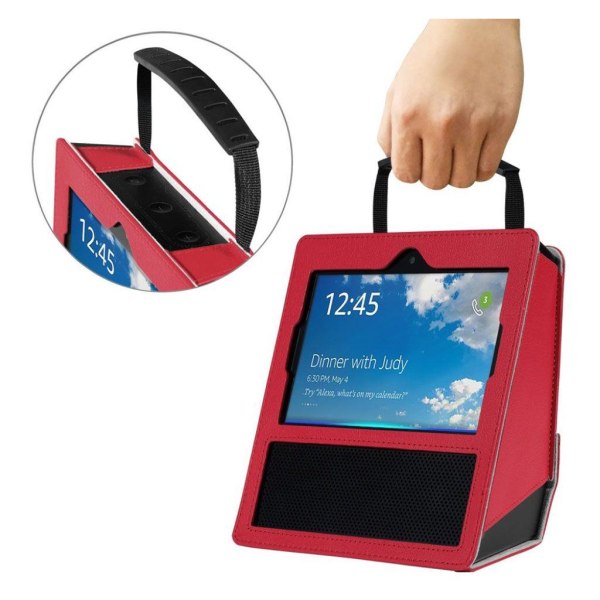 Köp Amazon Echo Show Enfärgad fodral väska med handtag - Röd | Fyndiq