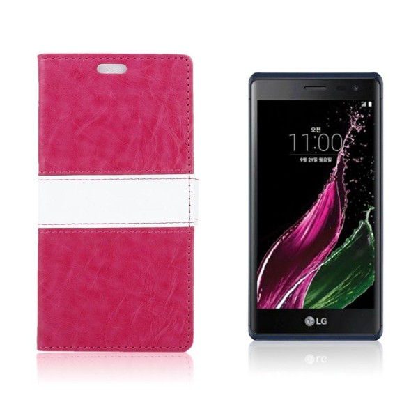 LG Amdrup Två-färg Läderfodral För Lg Zero - Varm Rosa