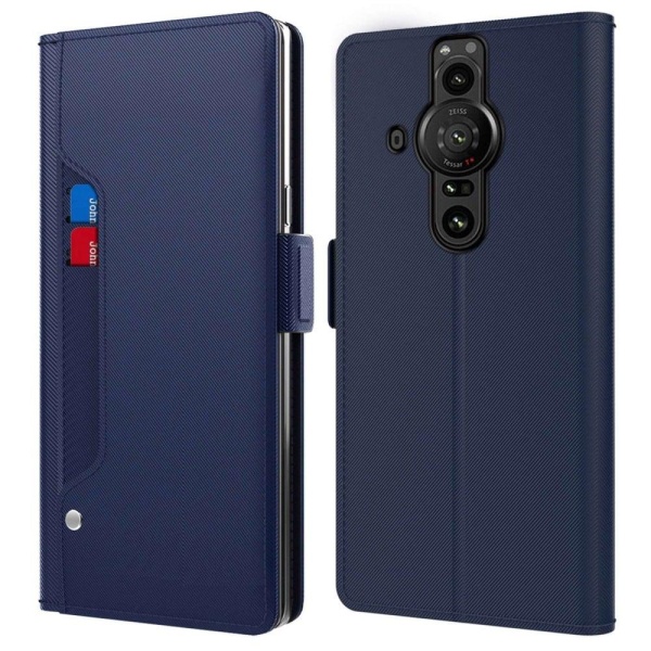 Generic Phone Etui Med Make-up Mirror Og Slick Design Til Sony Xperia Pr Blue
