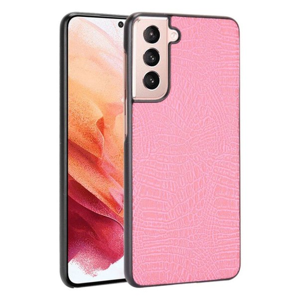 Generic Croco Case - Samsung Galaxy S21 Lyserød Pink