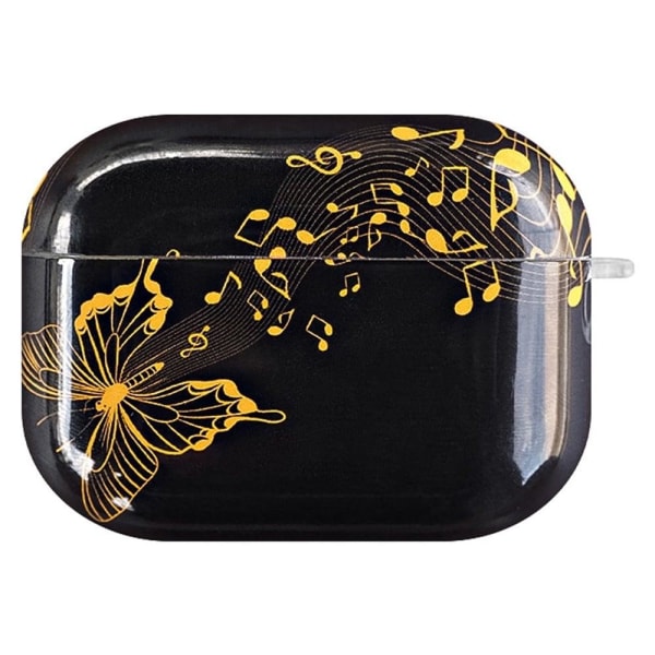 Generic Airpods Pro Stylish Pattern Charging Case - Notes / Butterfly Black