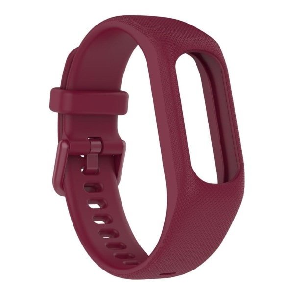 Generic Garmin Vivosmart 5 Textured Silicone Watch Strap - Wine Red