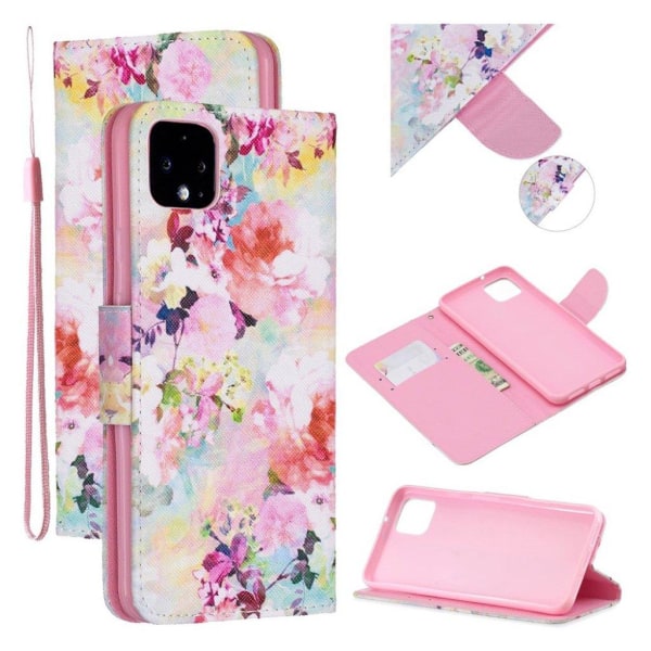 Generic Wonderland Google Pixel 4 Xl Flip Cover - Smukke Blomster Pink