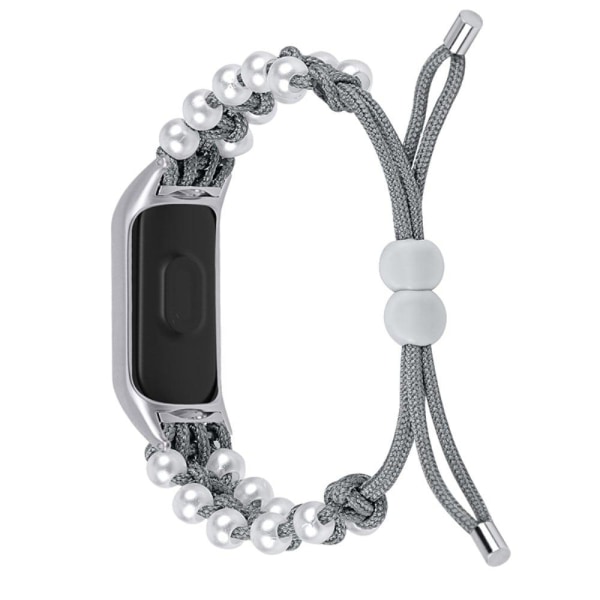 Generic Samsung Galaxy Fit E Pearl Décor Braided Watch Strap - Grey Silver