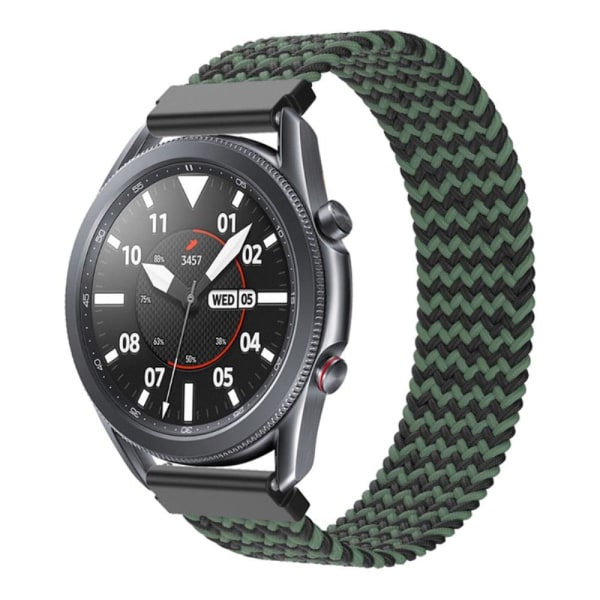 Generic Samsung Galaxy Watch 3 (45mm) Elastic Nylon Strap - Black Green