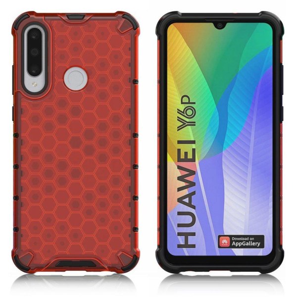 Generic Bofink Honeycomb Huawei Y6p Cover - Rød Red