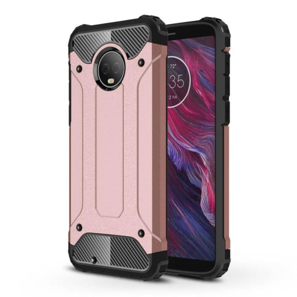 Generic Motorola Moto G6 Etui I Amerings Beskyttelsesplastik Samt Siliko Pink