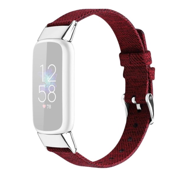 Generic Fitbit Luxe Canvas Watch Strap - Red / Size: S