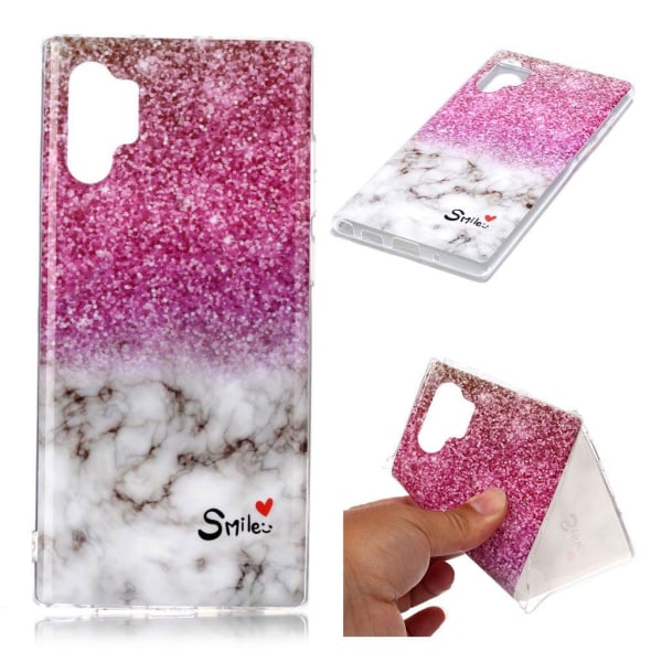 Generic Marble Samsung Galaxy Note 10 Pro Cover - Skinnende Marmormønste Pink