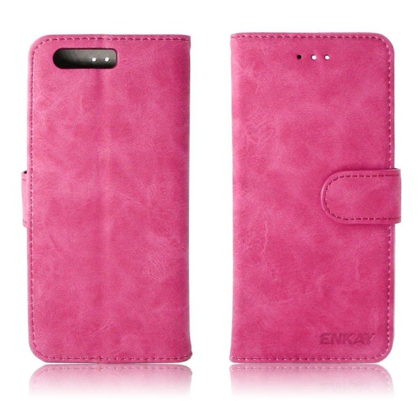 Generic Enkay Huawei P10 Plus Læder Etui - Rosa Pink
