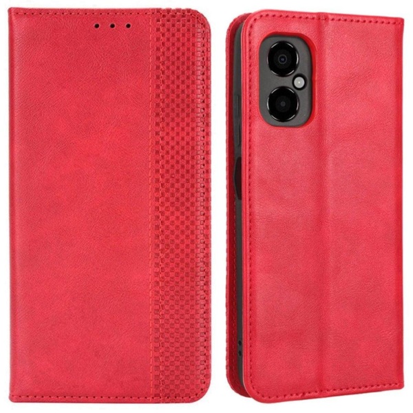 Generic Bofink Vintage Xiaomi Poco M4 5g Læder Etui - Rød Red