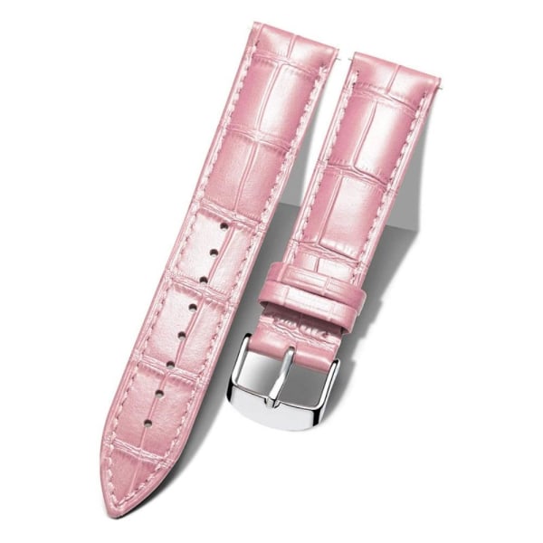 Generic Amazfit Gtr 47mm / Pace Stratos Crocodile Pattern Leather Watc Pink