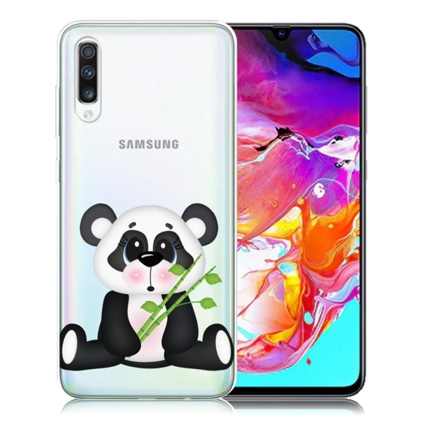 Generic Deco Samsung Galaxy A70 Cover - Panda Holding Bamboos Multicolor