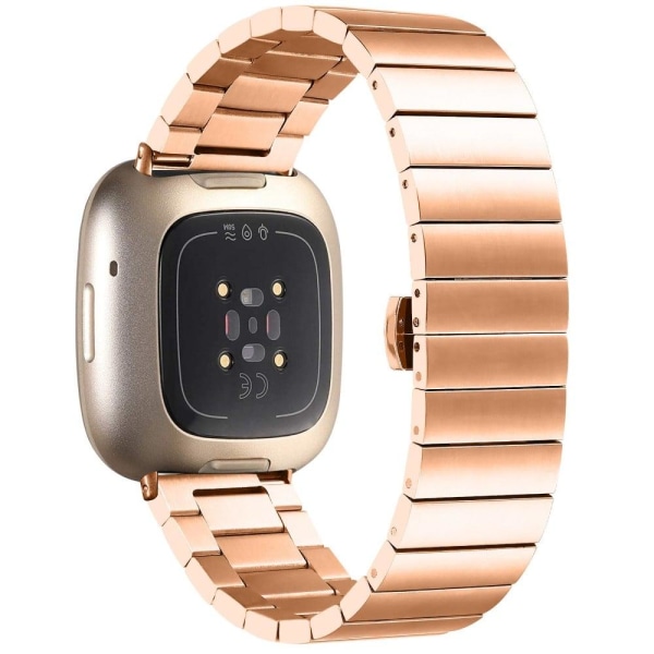 Generic Fitbit Sense 2 / Versa 4 Metal Watch Strap - Rose Gold Pink