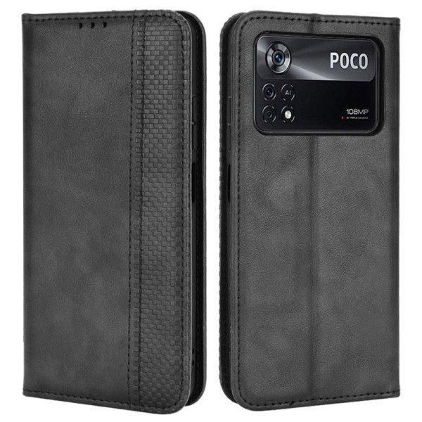 Generic Bofink Vintage Xiaomi Poco X4 Pro 5g Leather Case - Black