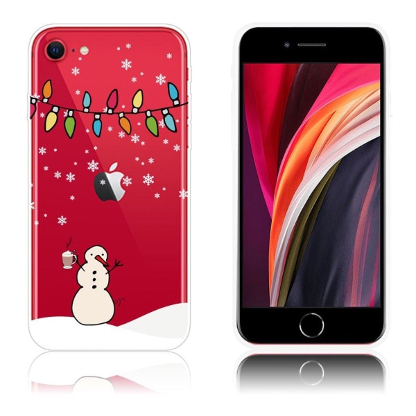 Generic Christmas Iphone Se 2020 Etui - Snemand Med Kop White