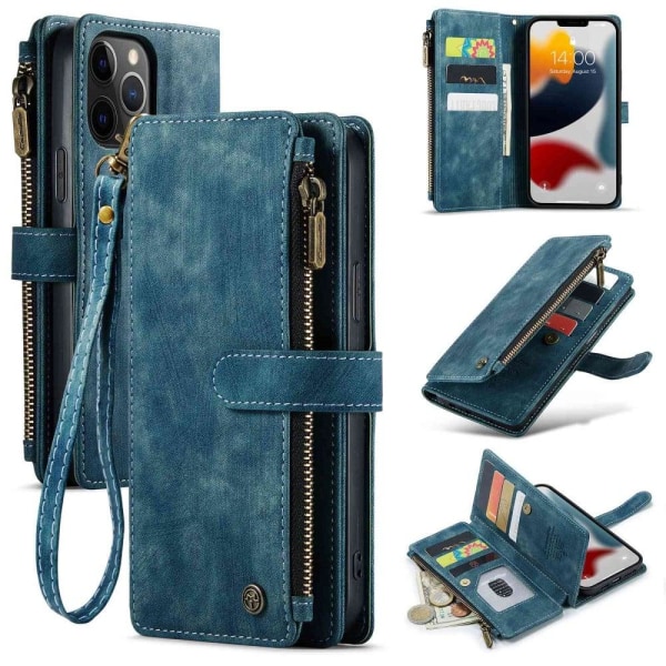 Generic Caseme Zipper-wallet Phone Case For Iphone 12 Pro Max - Blue